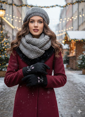 Embroidered Full-Finger Mittens/Gloves (TouchScreen) -TSG52