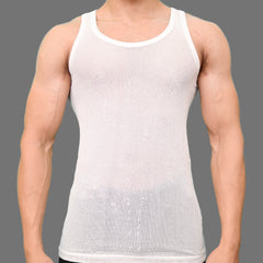 Men's White Net Vest/Sando