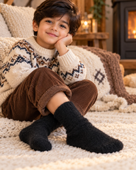 Kids Ultra-Soft Fuzzy Fleece Socks - Cozy Winter Warmth -KPF-Plain