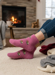 Ultra-Soft Fuzzy Polyamide Acron Ankle Socks - Cozy Winter Warmth -07