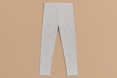 (Ages 7-9)White Cotton Jersey Tights – Black Polka Dot Print