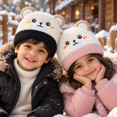 Kids Super Warm Velvet-Lined Panda Winter Cap |(1–4 Years)