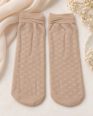 "Women's Brown Crew Socks – Soft & Stretchy Casual Wear" -CS09