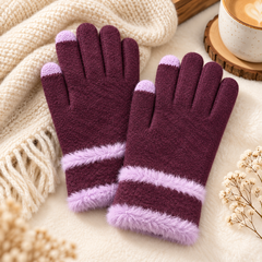 Ladies Touch Screen Premium Quality CandyColor Plush Mittens/Gloves -TSG23