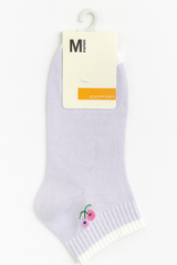 "Women’s Cotton Ankle Socks – 5-Pair Assorted Cute Patterns | Soft, Breathable, Everyday Wear" (Purple)