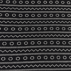 (Ages 7-9)Girl Black & White Geometric Pattern Cotton Jersey Leggings – Stretch Fit
