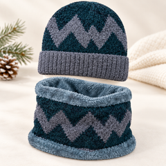 Imported Cap and Neck Warmer Set with Velvet inside –ZIGZAG