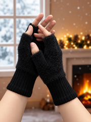 Unisex Fingerless Plush Mittens/Gloves -TSG15