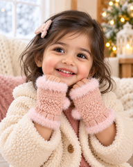 Kids Unisex Fingerless SuperWarm Plush Gloves/Mittens -KGN03