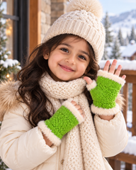 Kids Unisex Fingerless SuperWarm Plush Gloves/Mittens -KGN03