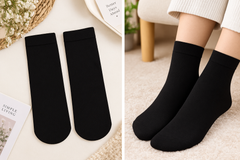 "Women's Brown Crew Socks – Soft & Stretchy Casual Wear" -CS12