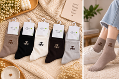 Ladies Warm Winter Crew Socks | Cute Candy Colors & Funky Prints –5Pair | WW07