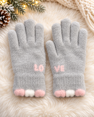 Ladies Touch Screen Premium Quality Plush Mittens/Gloves Love -TSG21