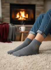 Ultra-Soft Fuzzy Polyamide DIL Ankle Socks - Cozy Winter Warmth -PF09