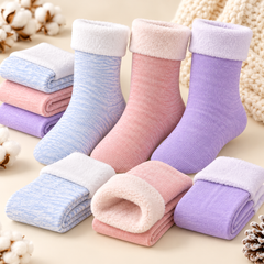 Ladies New Soft Velvet Cashmere Socks (Pastel Colors)