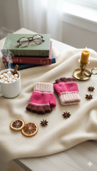 Kids Unisex Candycolor Fingerless SuperWarm Plush Gloves/Mittens -KG14