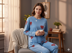 Blue Hearts PJ Set