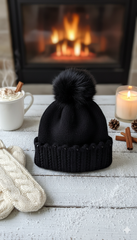 Ladies Warm Knitted Cap with Beads -LEC03