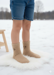 Kids Ultra-Soft Fuzzy Polyamide DIL Crew Socks - Cozy Winter Warmth -KPF02