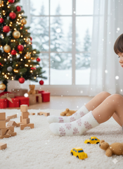 Kids Ultra-Soft Fuzzy Polyamide Frost Crew Socks - Cozy Winter Warmth -KPF04