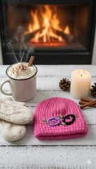 Ladies Embroidered Warm Knitted Cap -LEC01