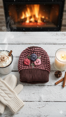 Ladies Embroidered Warm Knitted Cap -LEC02