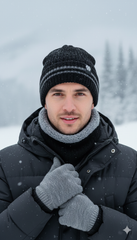 Imported Cap and Neck Warmer Set with Velvet –Frost