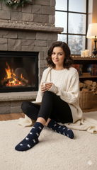 Ultra-Soft Fuzzy Polyamide Star Ankle Socks - Cozy Winter Warmth -PF14