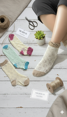 "Women’s Mesh/Net Crew Socks – 3-Pair Fancy Pattern| Soft, Breathable, Everyday Wear" (LAS24)