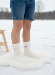 Kids Ultra-Soft Fuzzy Polyamide DIL Crew Socks - Cozy Winter Warmth -KPF02