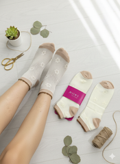"Women’s Mesh/Net Crew Socks – 3-Pair Fancy Pattern| Soft, Breathable, Everyday Wear" (LAS23)