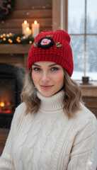 Ladies Embroidered Warm Knitted Cap -LEC01