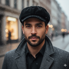 Men’s Velvet Flat Cap – Peaky Blinders Style Ivy Hat -PB03