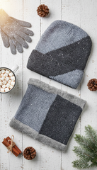 Imported Cap and Neck Warmer Set with Velvet –Two Shaded