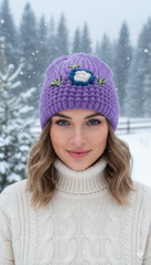 Ladies Embroidered Warm Knitted Cap -LEC01