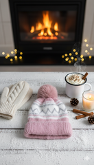 Ladies Warm Knitted Cap ZIGZAG-LEC04