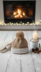 Ladies Warm Knitted Cap With Lined border-LLC06