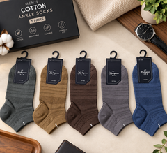 "Men Cotton Sports Socks – 5-Pair | Soft, Breathable, Everyday Wear" (N17)