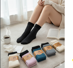 Ladies Fancy Velvet Glitter Cashmere Socks