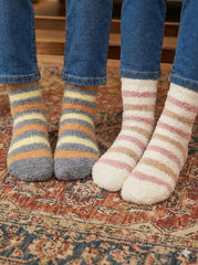 Kids Ultra-Soft Fuzzy Polyamide Lining Crew Socks - Cozy Winter Warmth -KPF01