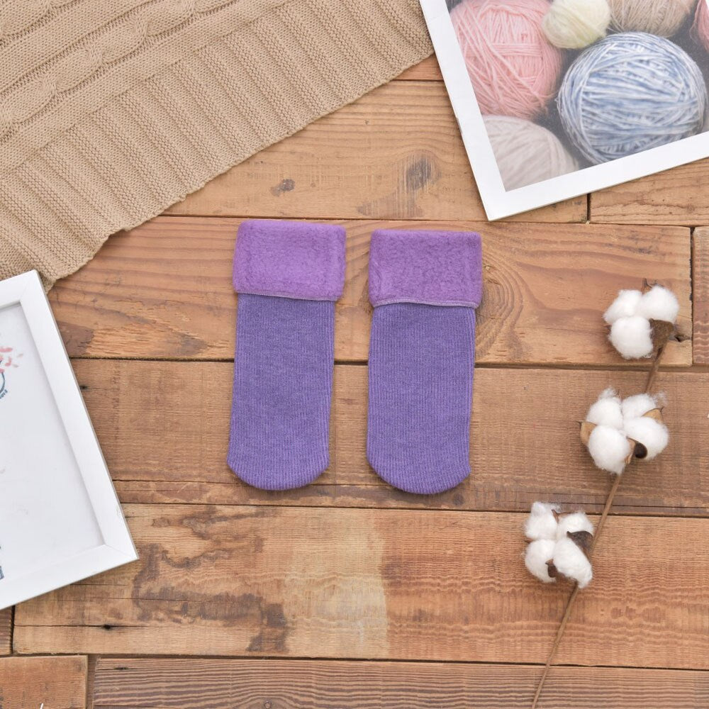 Kids Soft Velvet Cashmere Socks (Solid Colors)