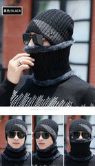Imported Cap and Neck Warmer Set with Velvet Lining-Retro