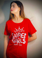 Ladies Soft Cotton Jersey Long Tees (red)