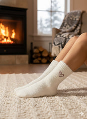 Ultra-Soft Fuzzy Polyamide DIL Crew Socks - Cozy Winter Warmth