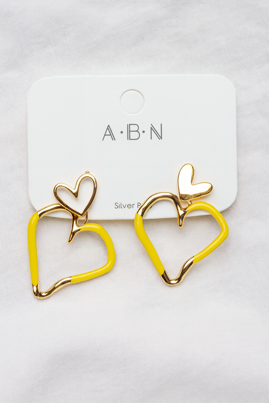 Mustard Heart  Earrings