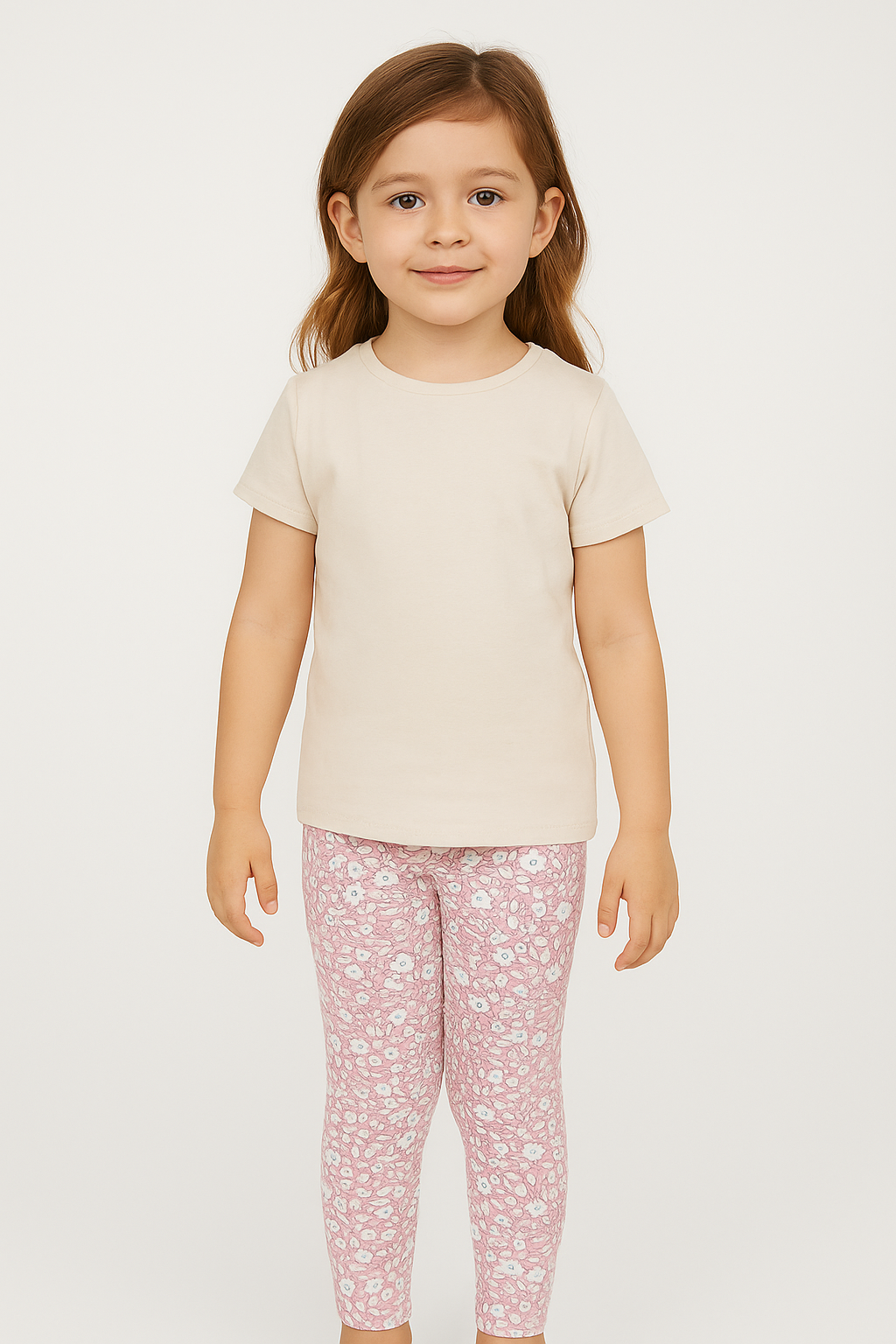 Kids Cotton Jersey Floral pink Print Tights – Soft, Stretchy & Stylish (Ages 4–5)