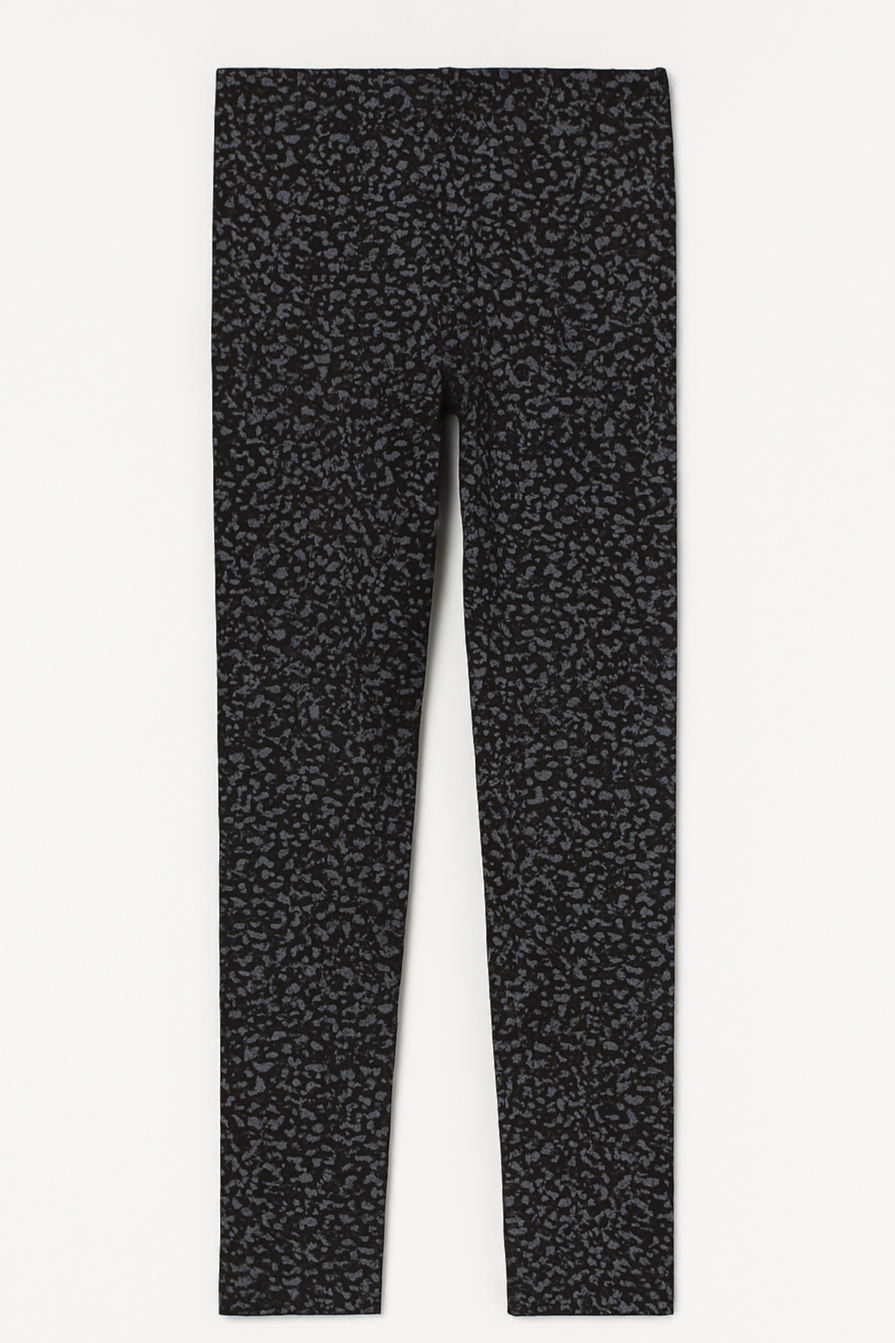 Girl Cotton Jersey Printed Tights –Black(Ages 10-12)