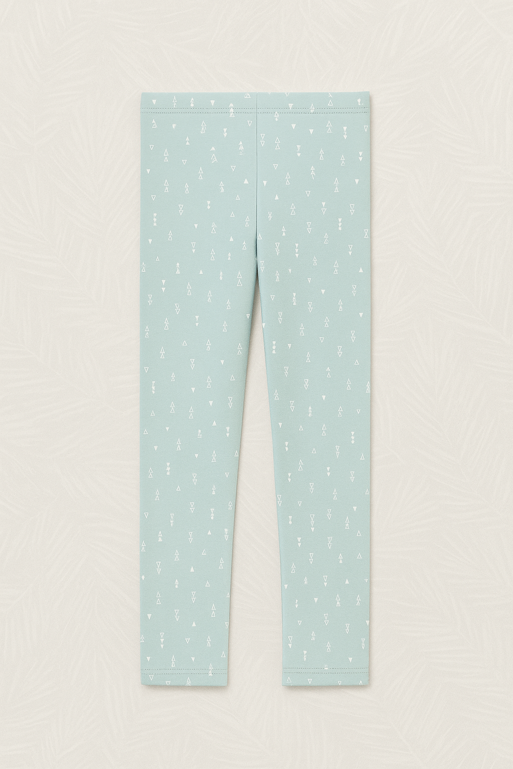 (Ages 10-12)Pastel Blue Cotton Jersey Fabric with White Triangle Print