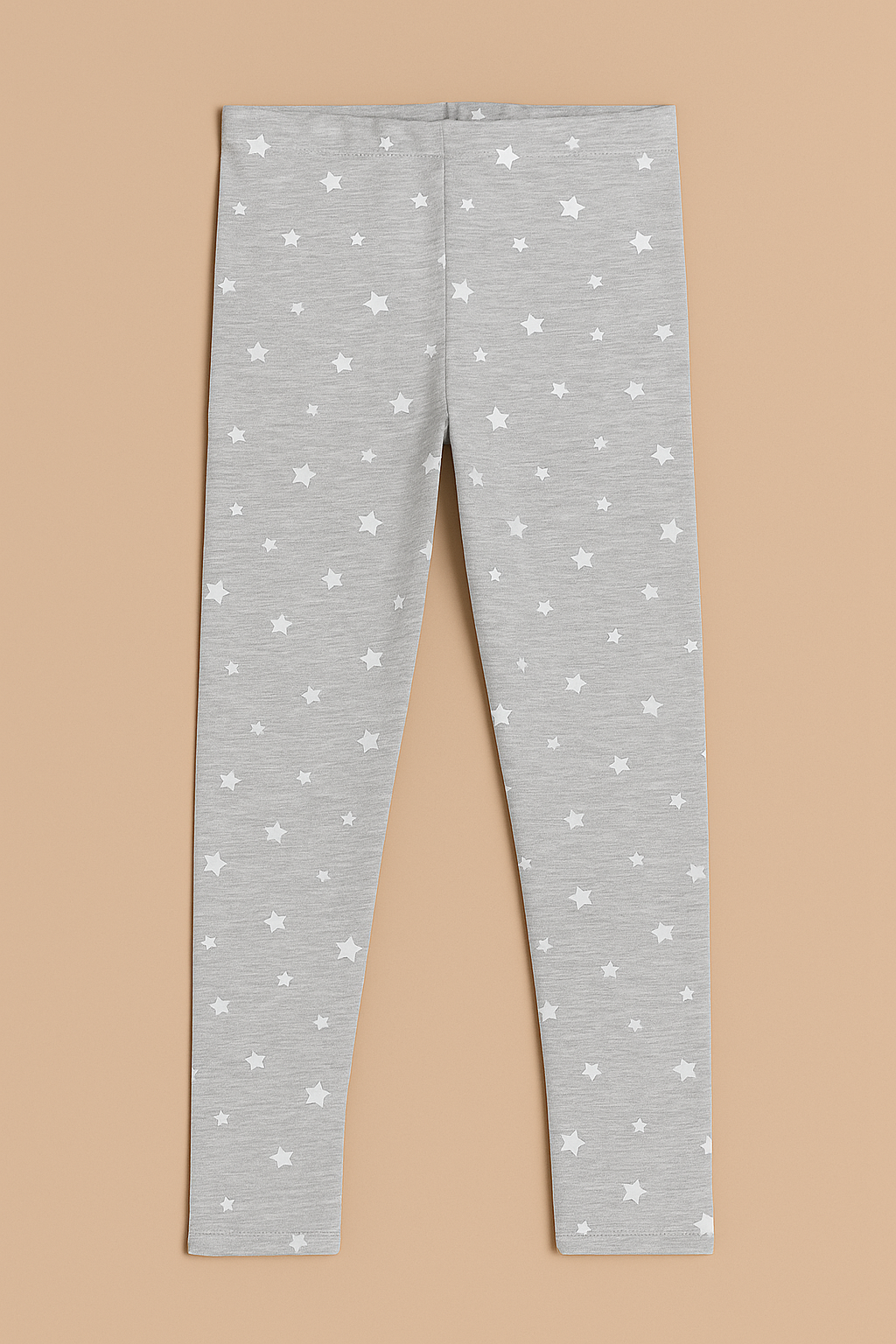 Girl Heather Grey Star Print Cotton Jersey Tights(Ages 7-9)