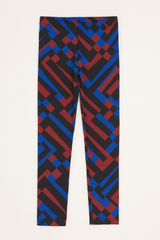 Girl Geometric Print Full-Length Tights -Stretch & Comfort Fit(Ages 7-9)